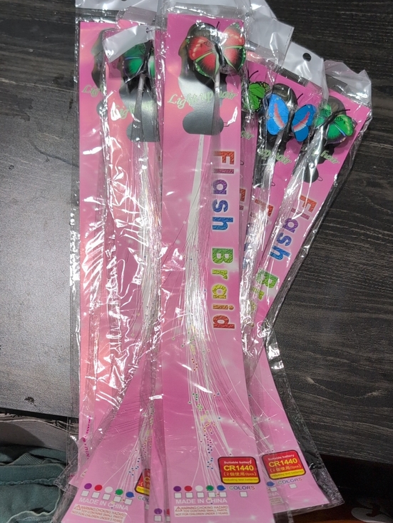 no Brand Other - NWT 10 Pack Kids Light-Up Flash Braid Hair Accessory - Pink Butterfly